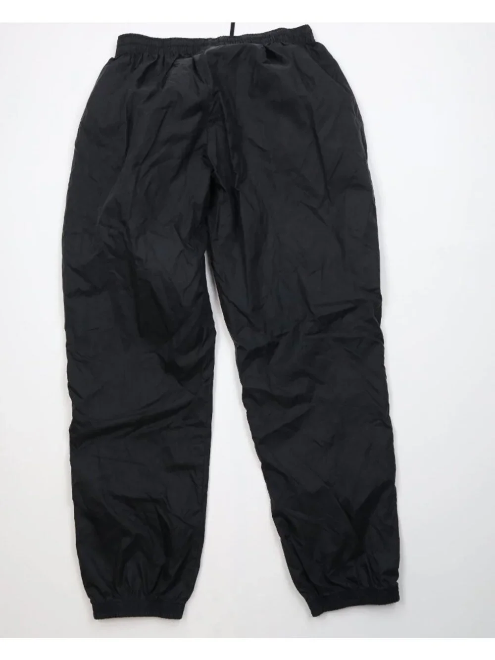 Vintage Y2K Adidas Mens XL Blank Striped Cuffed Windbreaker Joggers Pants Black